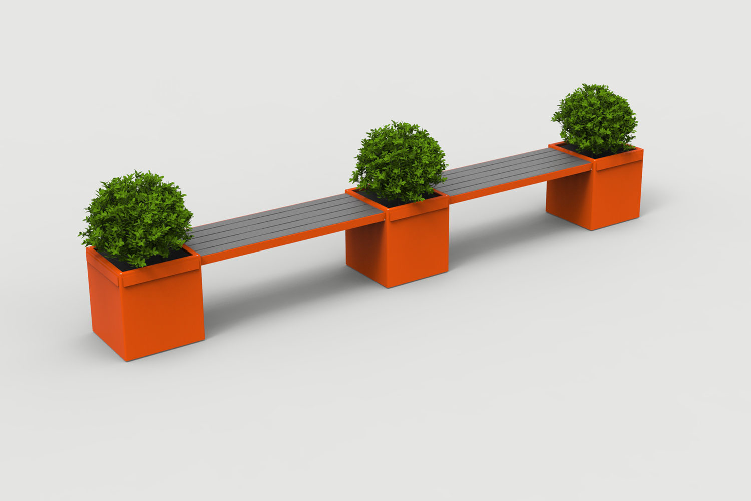 Lexicon Layout LXM1500-00040: Straight, Backless HDPE, Square Planters