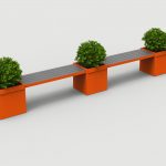 Lexicon Layout LXM1500-00040: Straight, Backless HDPE, Square Planters