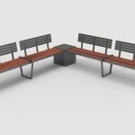 Lexicon Layout LXM1500-00048: Straight, Laser Cut Backrest, Wood, Armless, Square Module