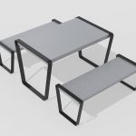 Lexicon Layout LXM1500-00072: 4' Table, 4' Benches, Steel