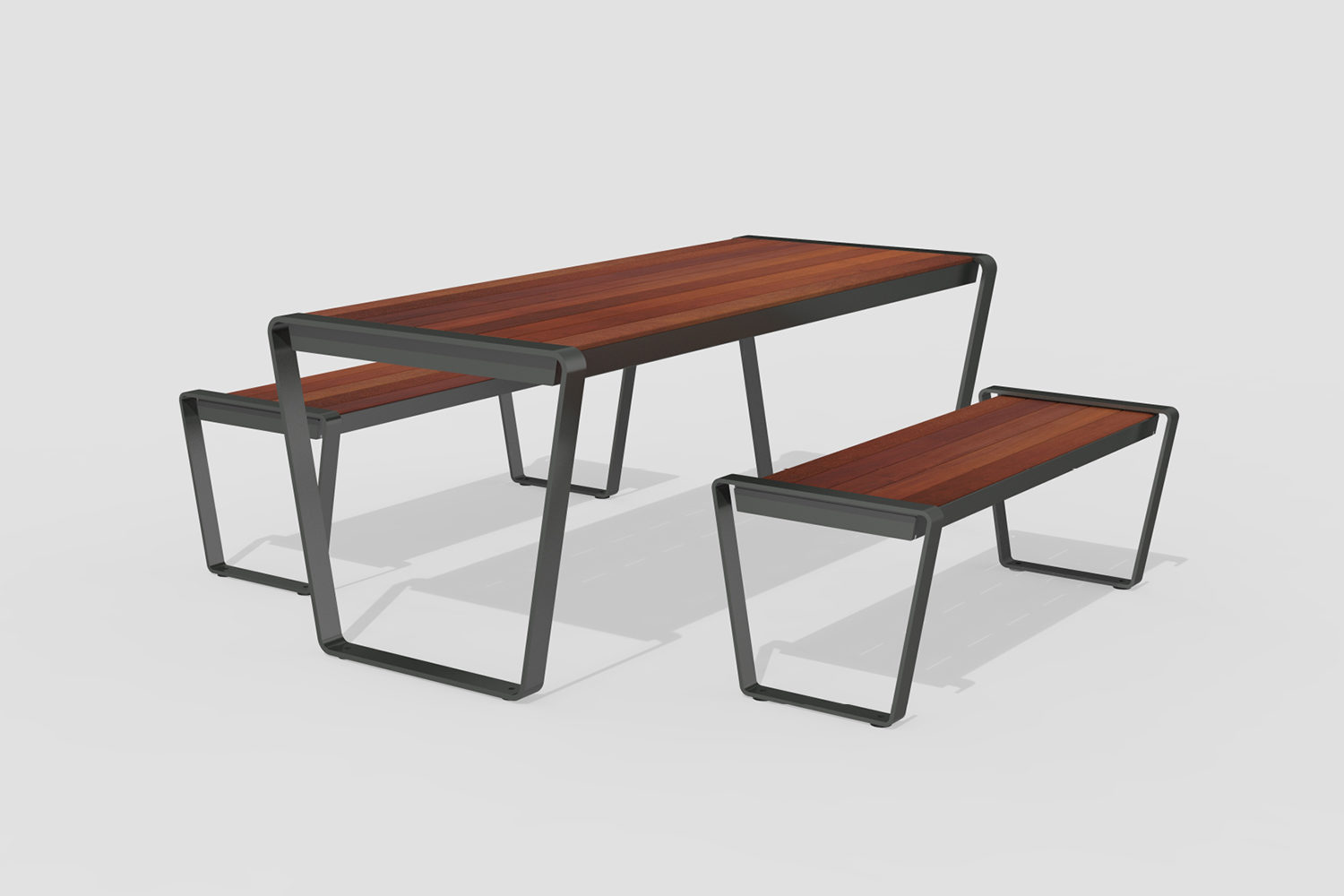 Lexicon Layout LXM1500-00073: 6' Table, 4' Benches, Wood