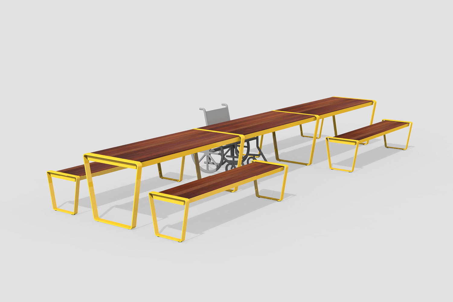 Lexicon Layout LXM1500-00095: 6' Tables, 6' Benches, Wheelchair Accessible