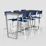 Lexicon Layout LXM1500-00113: 6' Bar Height Table, HDPC, Foro Stools