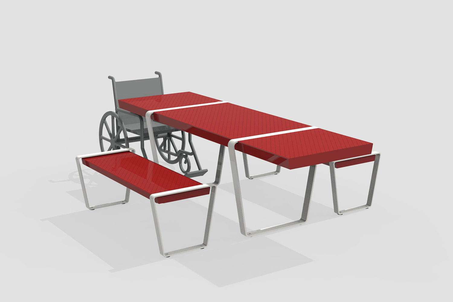 Lexicon Layout LXM1500-00115: 4' Table, 2' End Extensions, 4' Benches, Steel