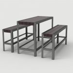 1050 Layout ML1050-00009: Bar Height Table, Backless Benches,