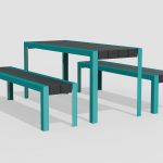 1050 Layout ML1050-00022: Standard Table, Backless Benches, HDPC Charcoal