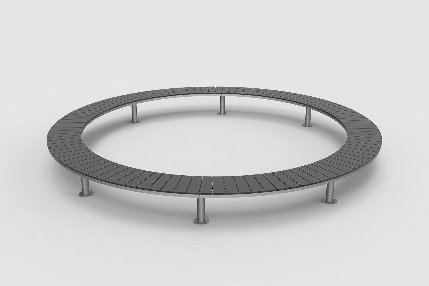 Ogden Layout OGM1900-00001: Circle, front to back slats, hdpe, pedestal legs