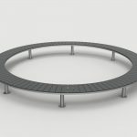 Ogden Layout OGM1900-00001: Circle, front to back slats, hdpe, pedestal legs