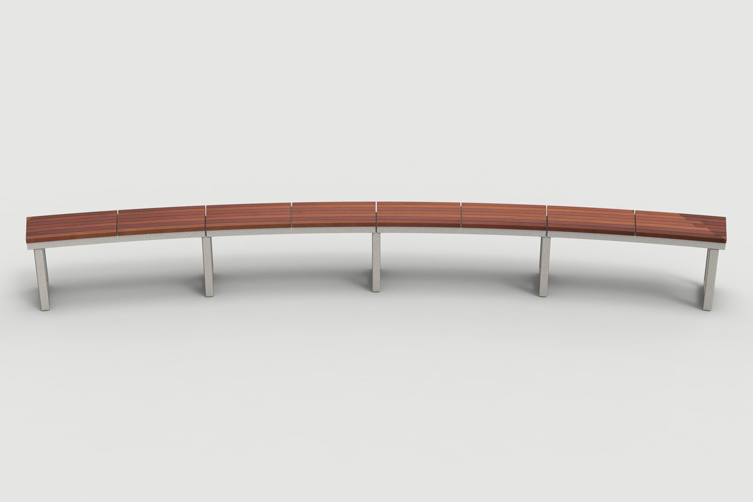 Ogden Layout OGM1900-00005: Arc, left to right slats, ipe wood, square legs