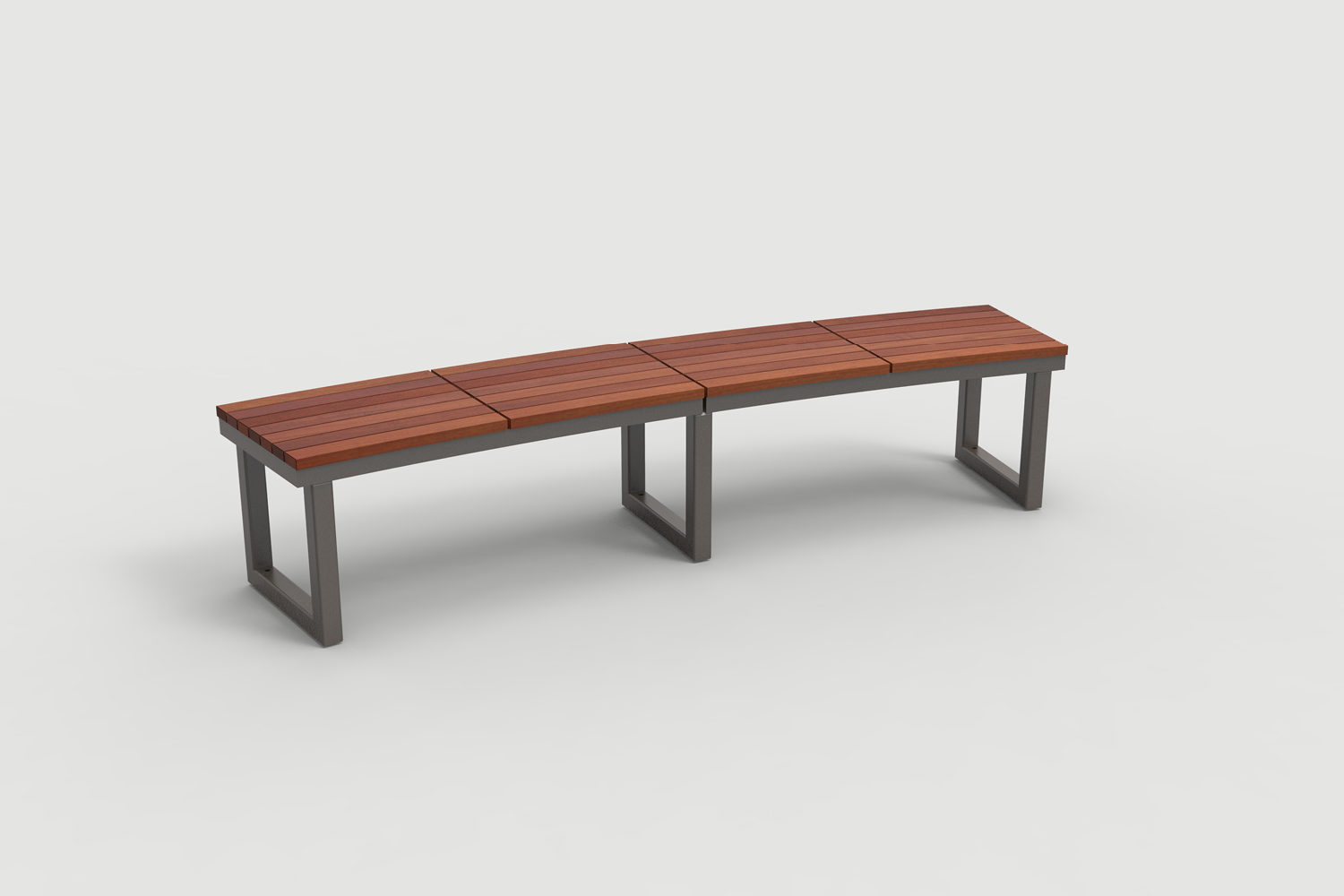 Ogden Layout OGM1900-00006: arc, left to right slats, ipe wood, square legs