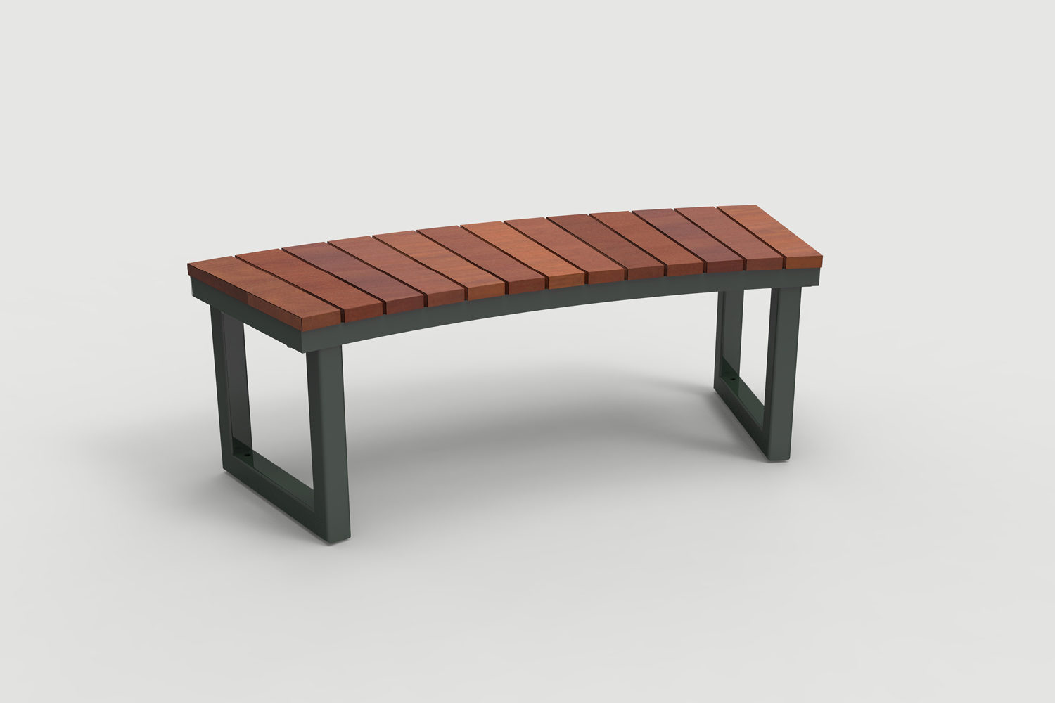 Ogden Layout OGM1900-00010: Arc, front to back slats, ipe wood, square legs