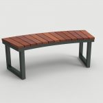 Ogden Layout OGM1900-00010: Arc, front to back slats, ipe wood, square legs