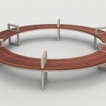 Ogden Layout OGM1900-00020: Circle, left to right slats, ipe wood, square arms and legs