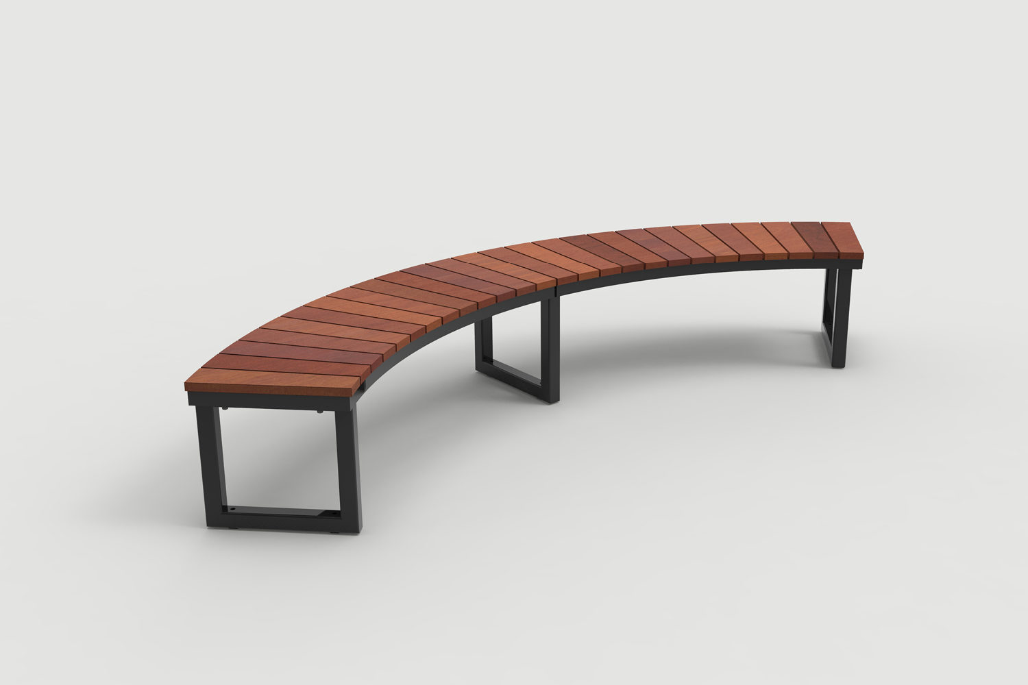 Ogden Layout OGM1900-00031: Arc, front to back slats, ipe wood, square legs