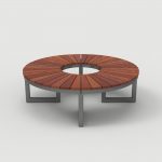 Ogden Layout OGM1900-00033: Circle, front to back slats, ipe wood, square legs