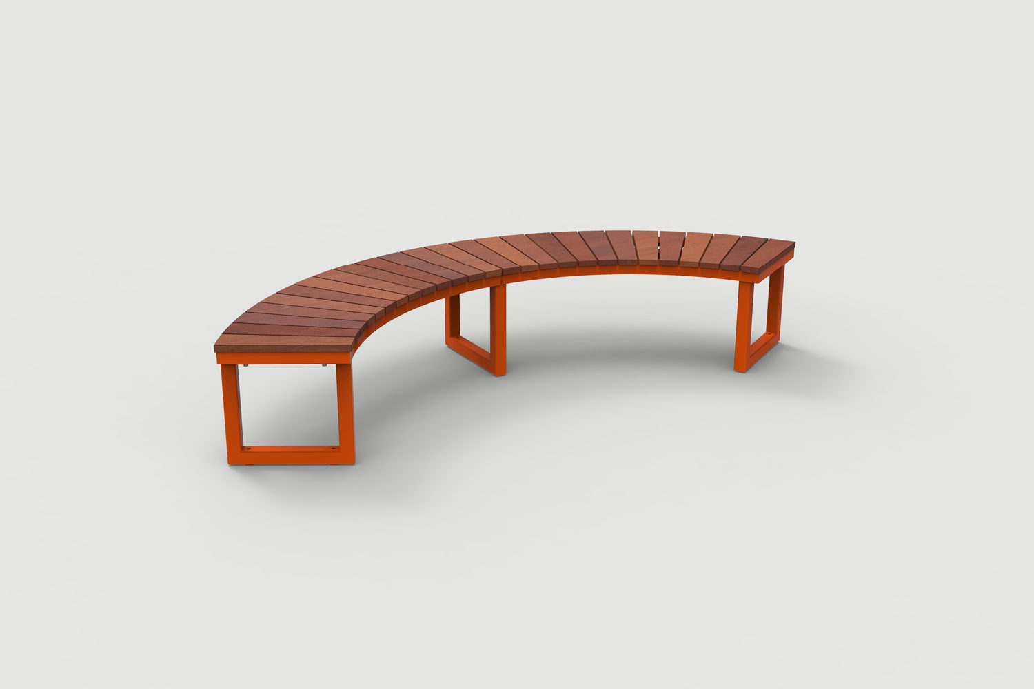 Ogden Layout OGM1900-00046: Arc, front to back slats, ipe wood, square legs