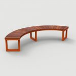 Ogden Layout OGM1900-00046: Arc, front to back slats, ipe wood, square legs