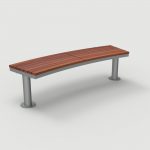 Ogden Layout OGM1900-00058: Arc, left to right slats, ipe wood, pedestal legs