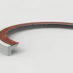 Ogden Layout OGM1900-00061: Arc, left to right slats, ipe wood, cantilever