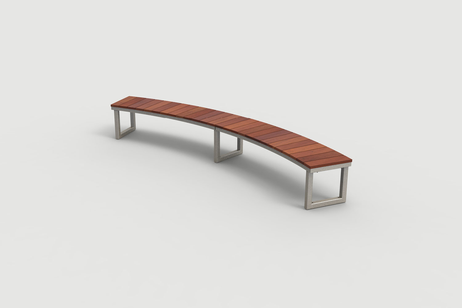 Ogden Layout OGM1900-00062: Arc, front to back slats, ipe wood, square legs