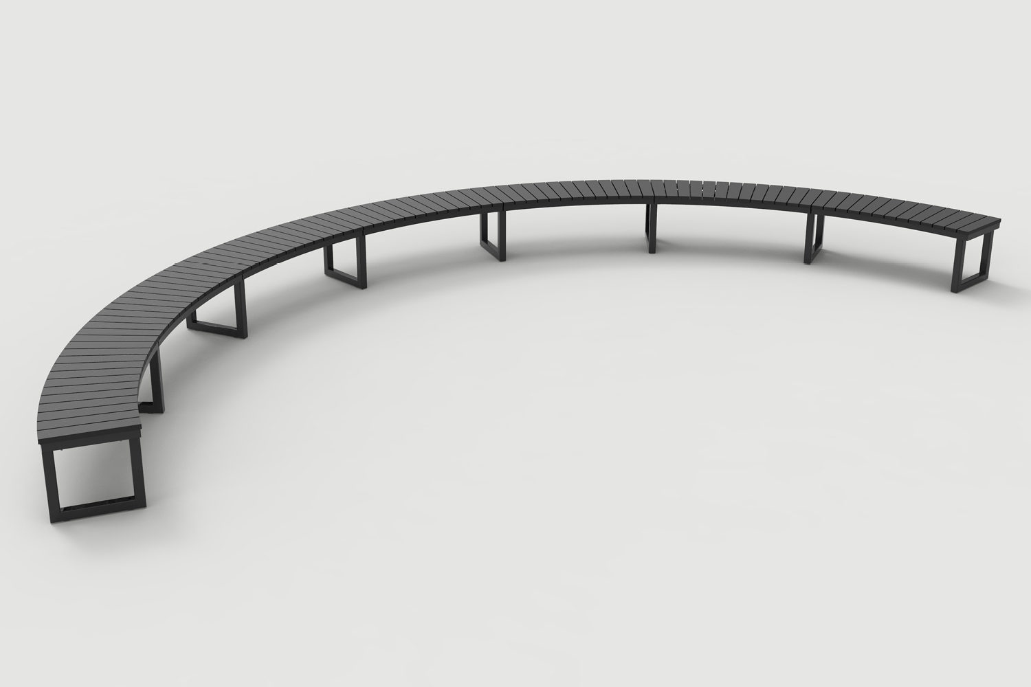 Ogden Layout OGM1900-00138: Arc, front to back slats, hdpe, square legs