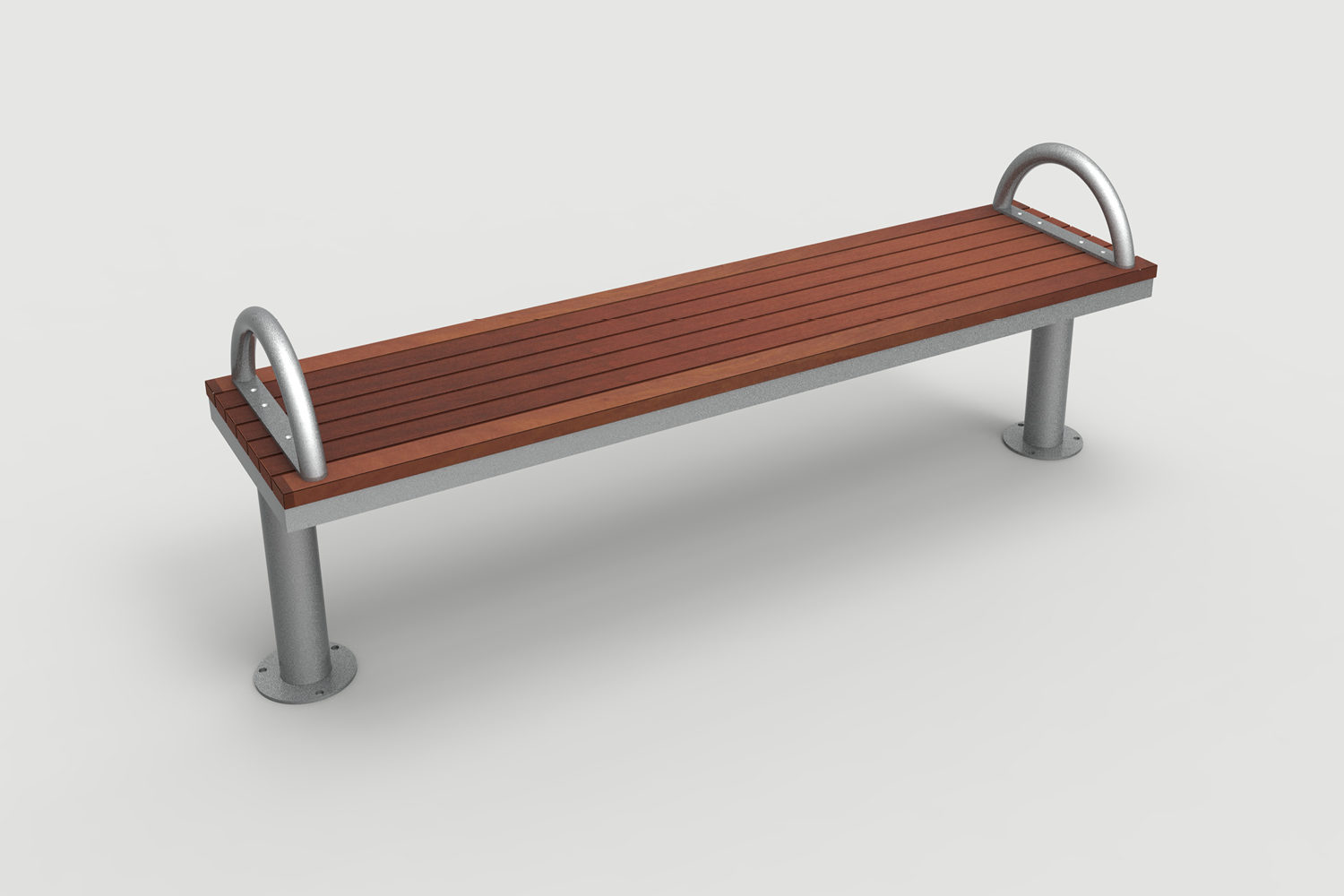 Ogden Layout OGM1900-00144: Straight Seat, backless wood, pedestal legs