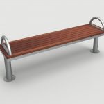 Ogden Layout OGM1900-00144: Straight Seat, backless wood, pedestal legs