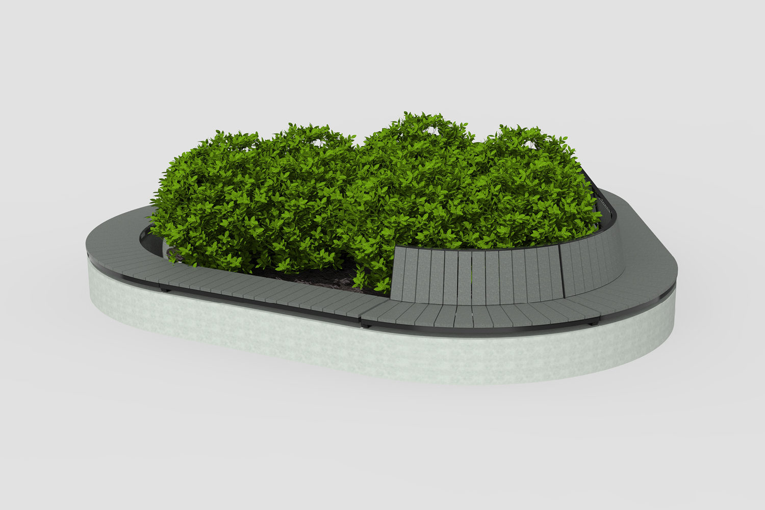 Ogden Layout OGM1900-00250: Combined, front to back slats, hdpe, wall-mount