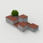 Pixel Layout PLF2200-00052: Tall and Short Blocks, Planter, Wood - Square Profile