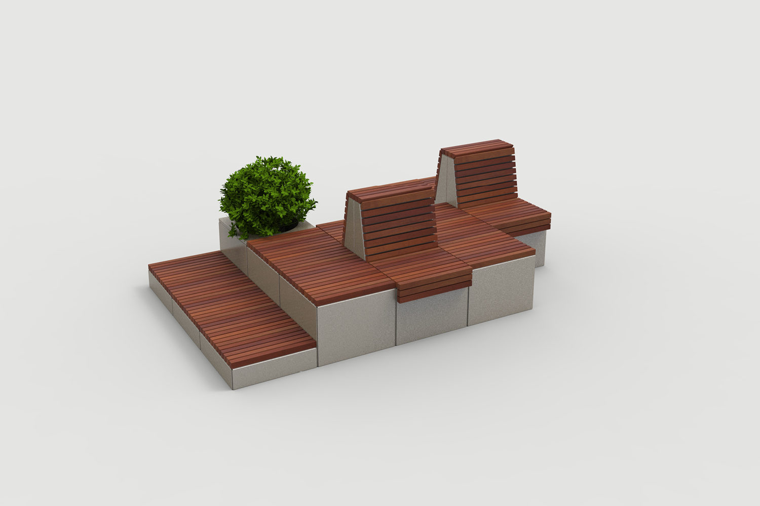 Pixel Layout PLF2200-00053: Tall and Short blocks with wood, planters