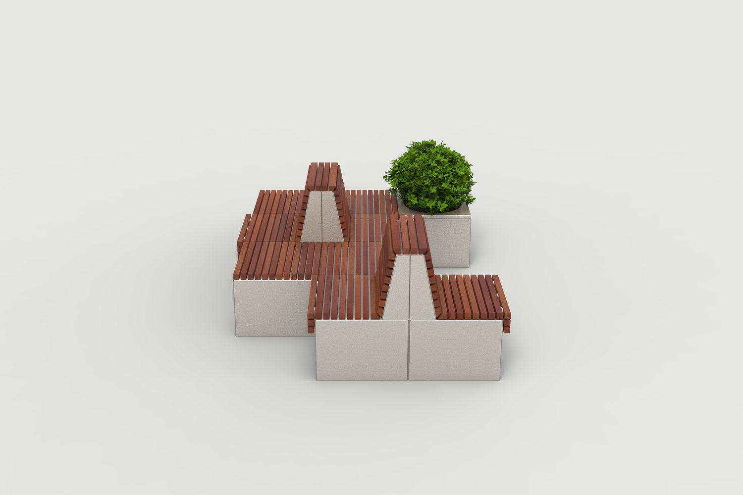 Pixel Layout PLF2200-00053: Tall and Short blocks with wood, planters