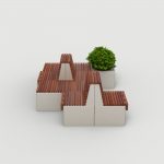 Pixel Layout PLF2200-00053: Tall and Short blocks with wood, planters