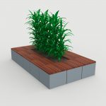 Pixel Layout PLF2200-00059: Tall Blocks with wood tops and planter in center