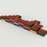 Pixel Layout PLF2200-23879: Colorful stacked short blocks with wood tops
