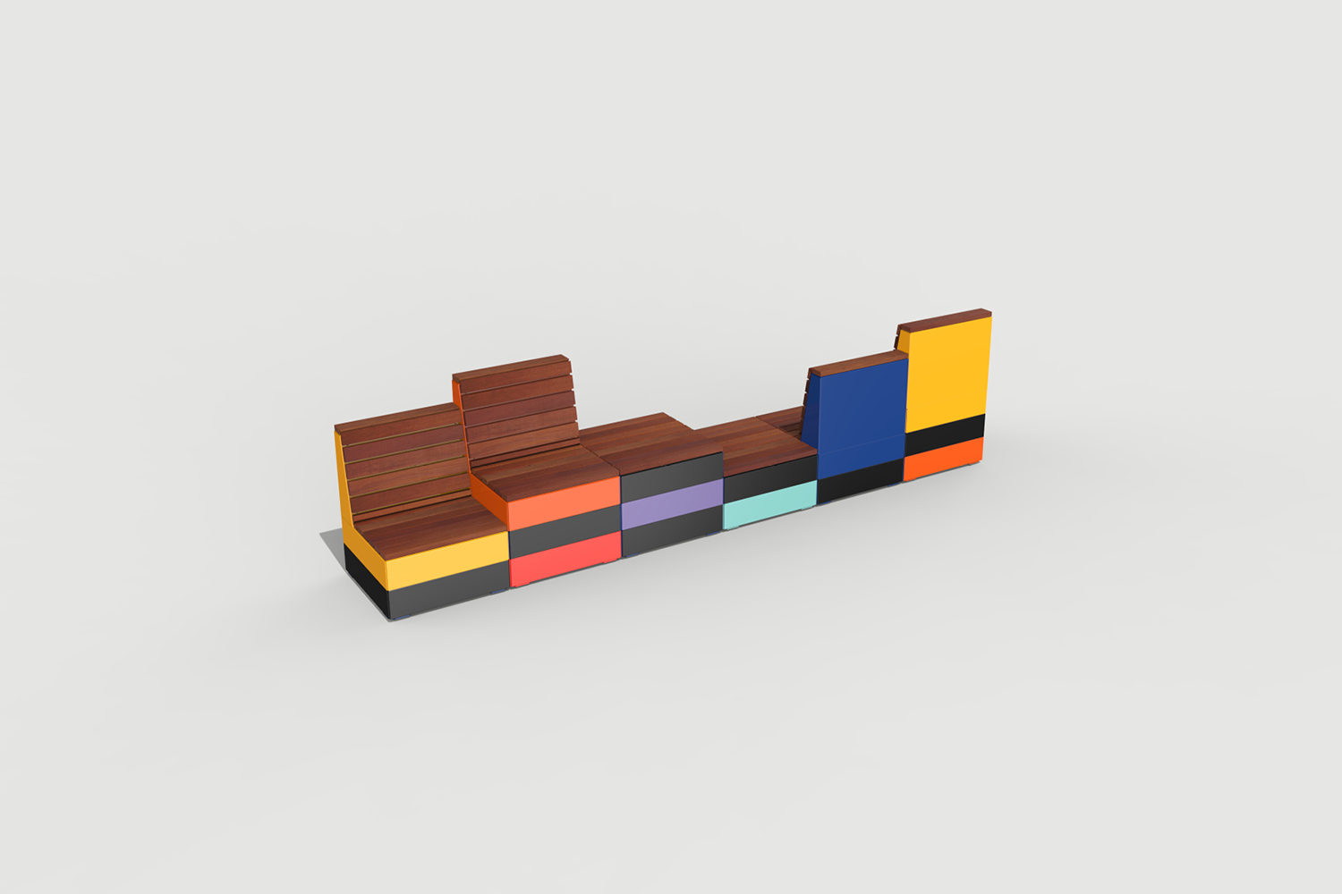 Pixel Layout PLF2200-23999: Colorful painted blocks with and without backs