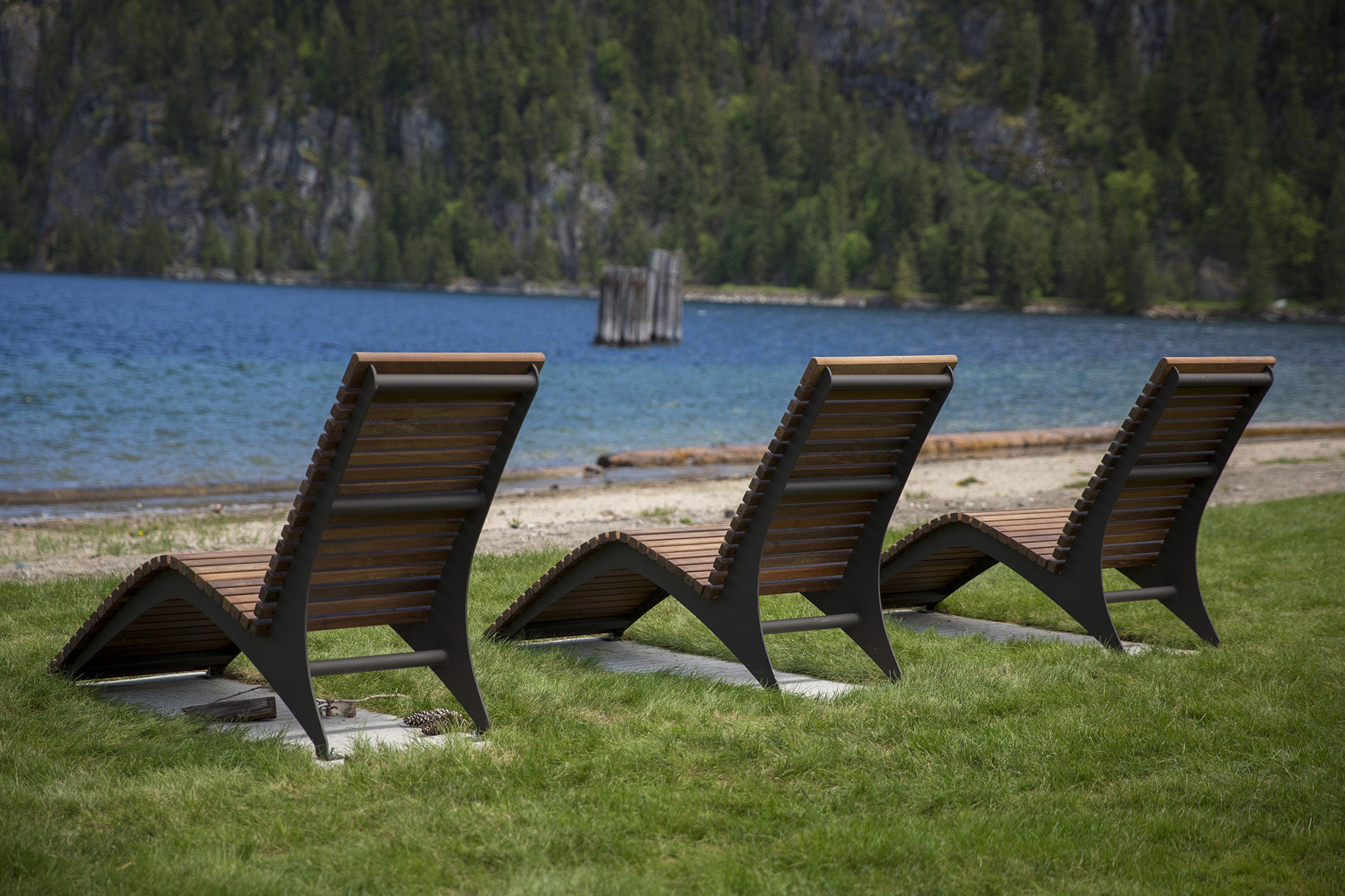 720 wood lounges overlooking waterfront