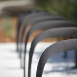 Closeup of bike racks