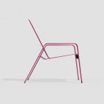 ALUM Lounge Chair painted pink showing side profile