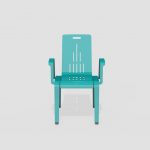 ALUM Chair with side arms painted turquoise