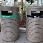 600 Series - 650 Recycle/Trash Receptacles painted titanium gloss with labels