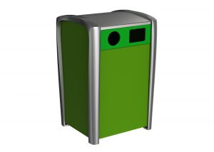 MRR-1400-00019: Waste & Recycling, Green HDPE Sides, Green Face Plate, 2 Streams