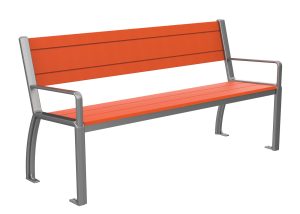 MBE-0970-00060: 970 Backed Bench, OP HDPE Orange