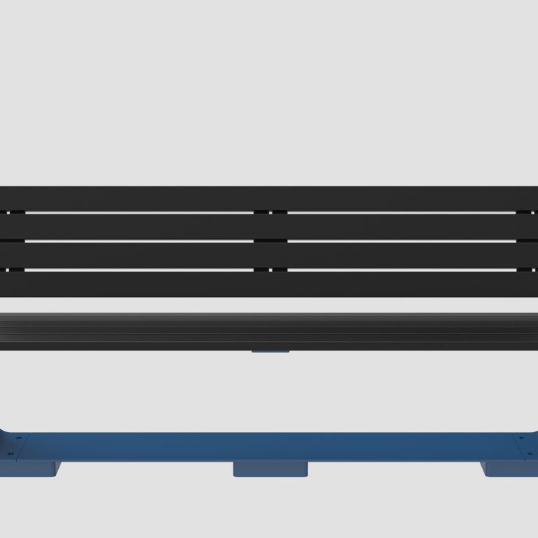 L-Series Backed Bench, Black, Blue