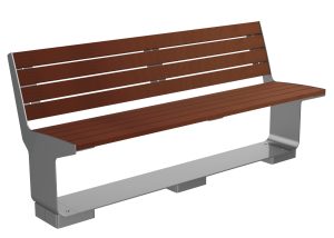 MBE-3000-00001: L-Series Backed Bench, Ipe Wood