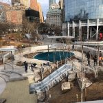 Overhead view of the Battery Playscape bluffs playground.