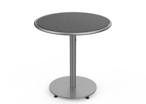 MTB-1700-00233: Round Foro Table, 30in D, OP HDPE Black, P1, Freestanding