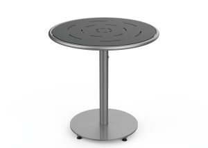 MTB-1700-00245: Round Foro Table, 30in D, OP HDPE Black, P2, Freestanding