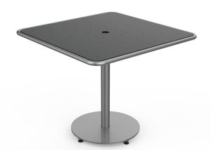 MTB-1700-00260: Square Foro Table, 36in W, OP HDPE Black, P1, Freestanding, Umbrella Hole
