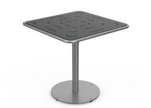 MTB-1700-00273: Square Foro Table, 30in W, OP HDPE Black, P2, Surface Mount