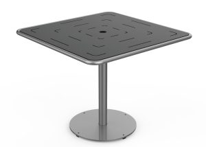 MTB-1700-00276: Round Foro Table, 36in D, OP HDPE Blue, P1, Freestanding